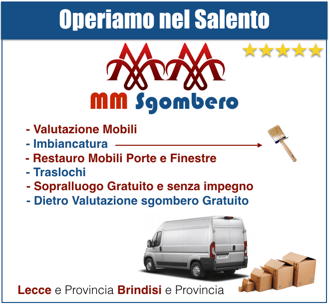 SGOMBERO SVUOTO CANTINE APPARTAMENTI SANTA MARIA DI LEUCA